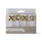 XOXO Candle Set Paraffin Wax Plastic Pick Gold Letters Birthday Party Decor